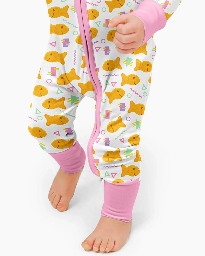Cheesy Fishies Family Matching Bamboo Convertible Zippy