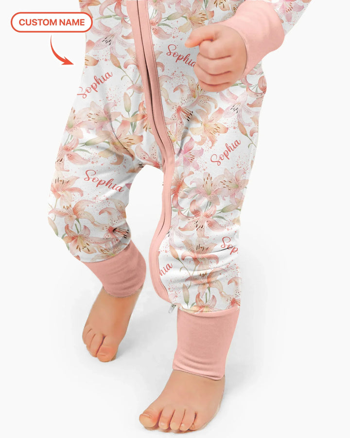 Custom Name Birth Month Flowers Bamboo Convertible Zippy