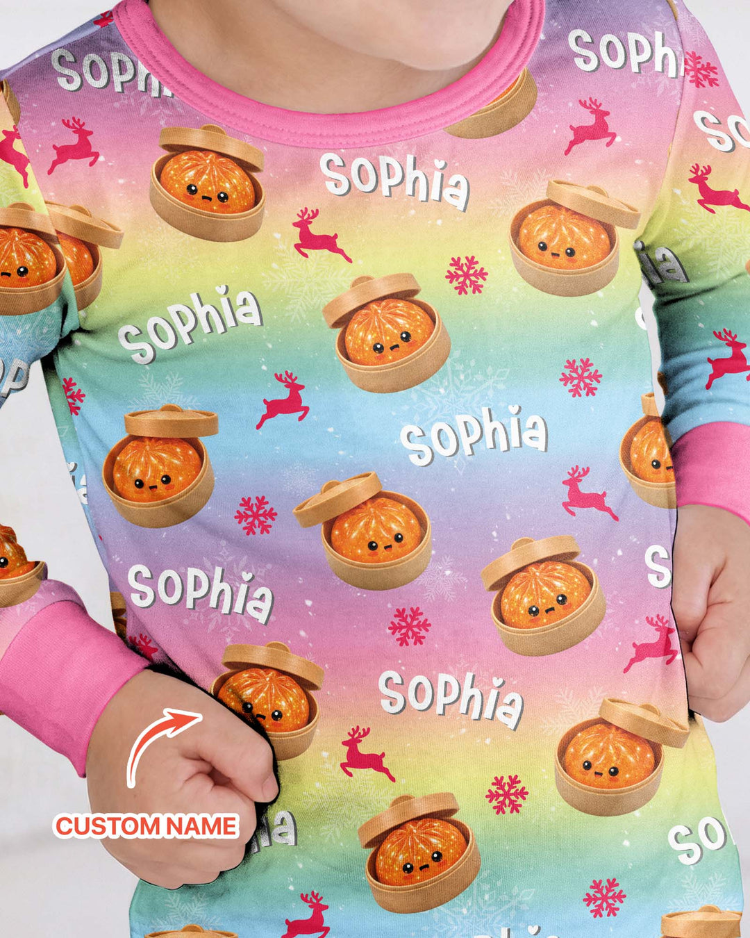 Christmas Cutie Dumpling Bamboo Two Piece Long Sleeve Pajama Set