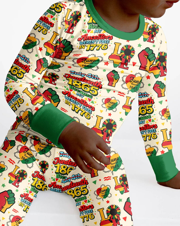 Juneteenth 1865 Because My Ancestors Weren't Free In 1776 Bamboo Two Piece Long Sleeve Pajama Set