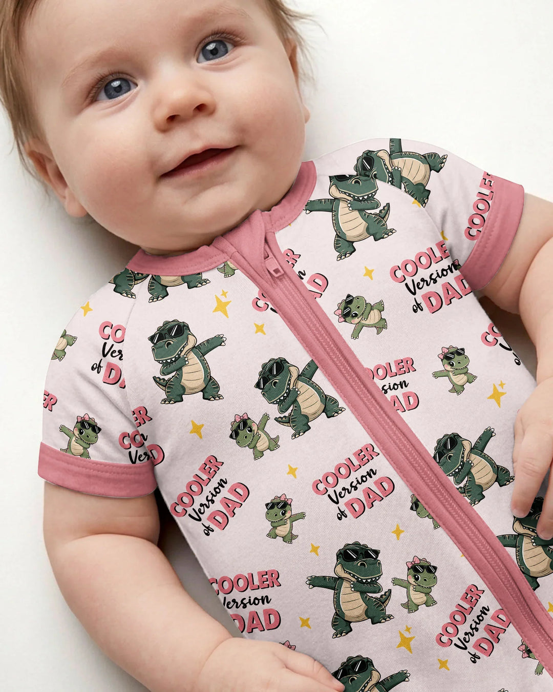 Cool Dino Daddy & Me Matching Bamboo Shorty Zippy