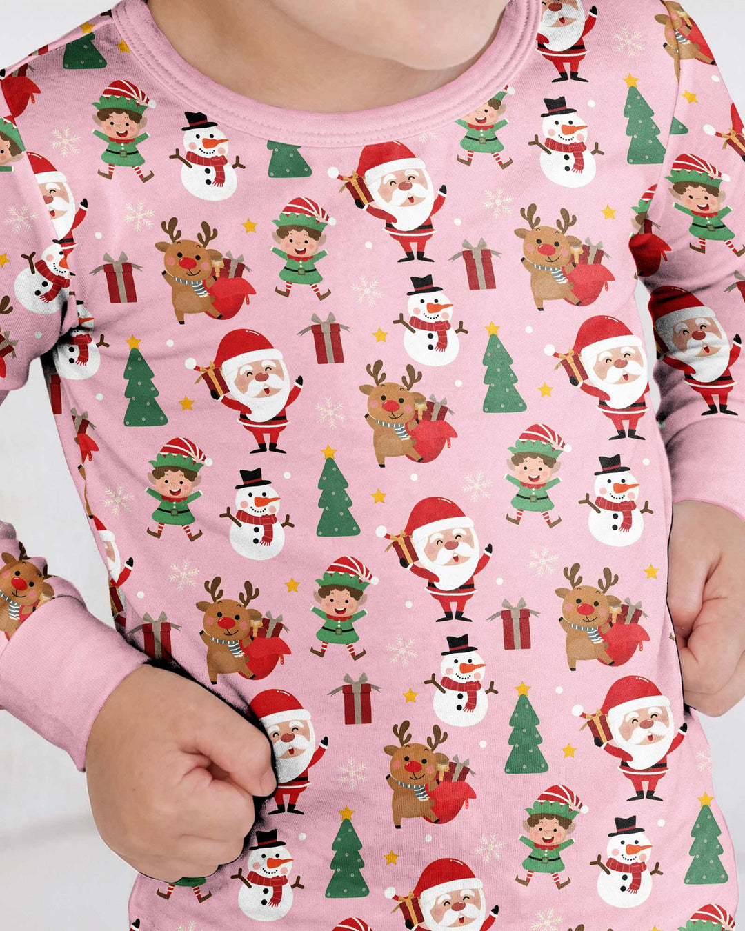 Jolly Holiday Friends Bamboo Two Piece Long Sleeve Pajama Set