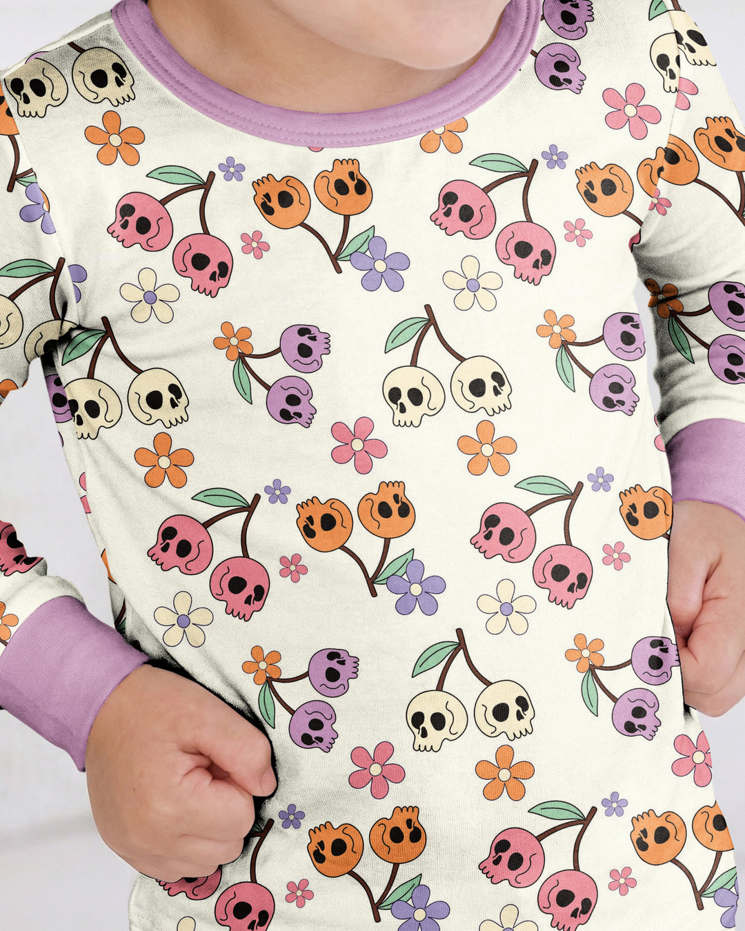 Cherry Boo Bamboo Two Piece Long Sleeve Pajama Set