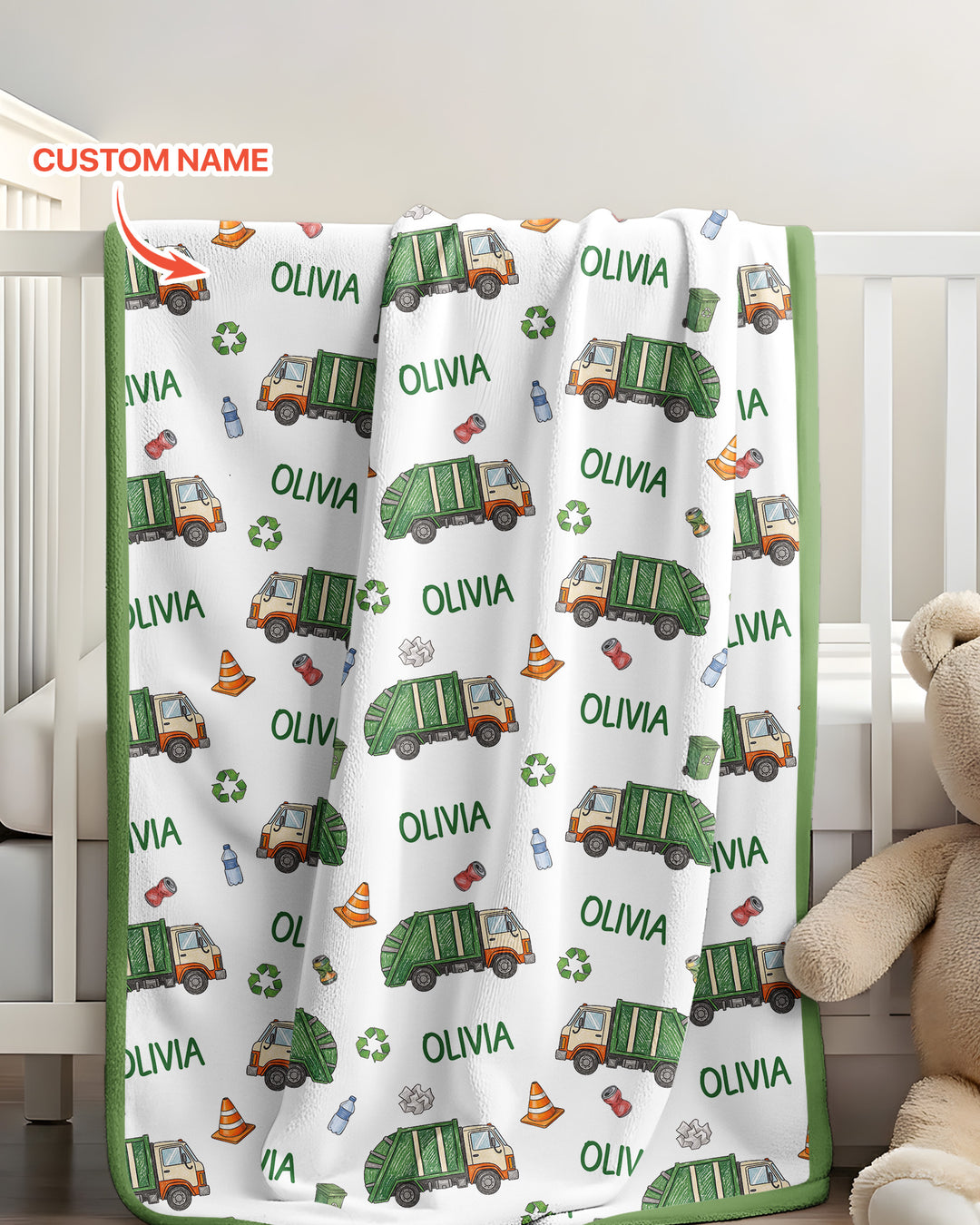 Custom Name Garbage Day Bamboo Blanket