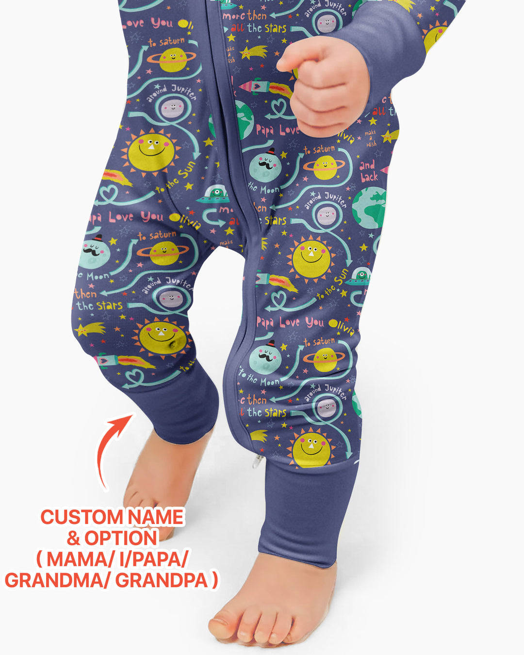 Love to the Moon and Back  Bamboo Convertible Zippy