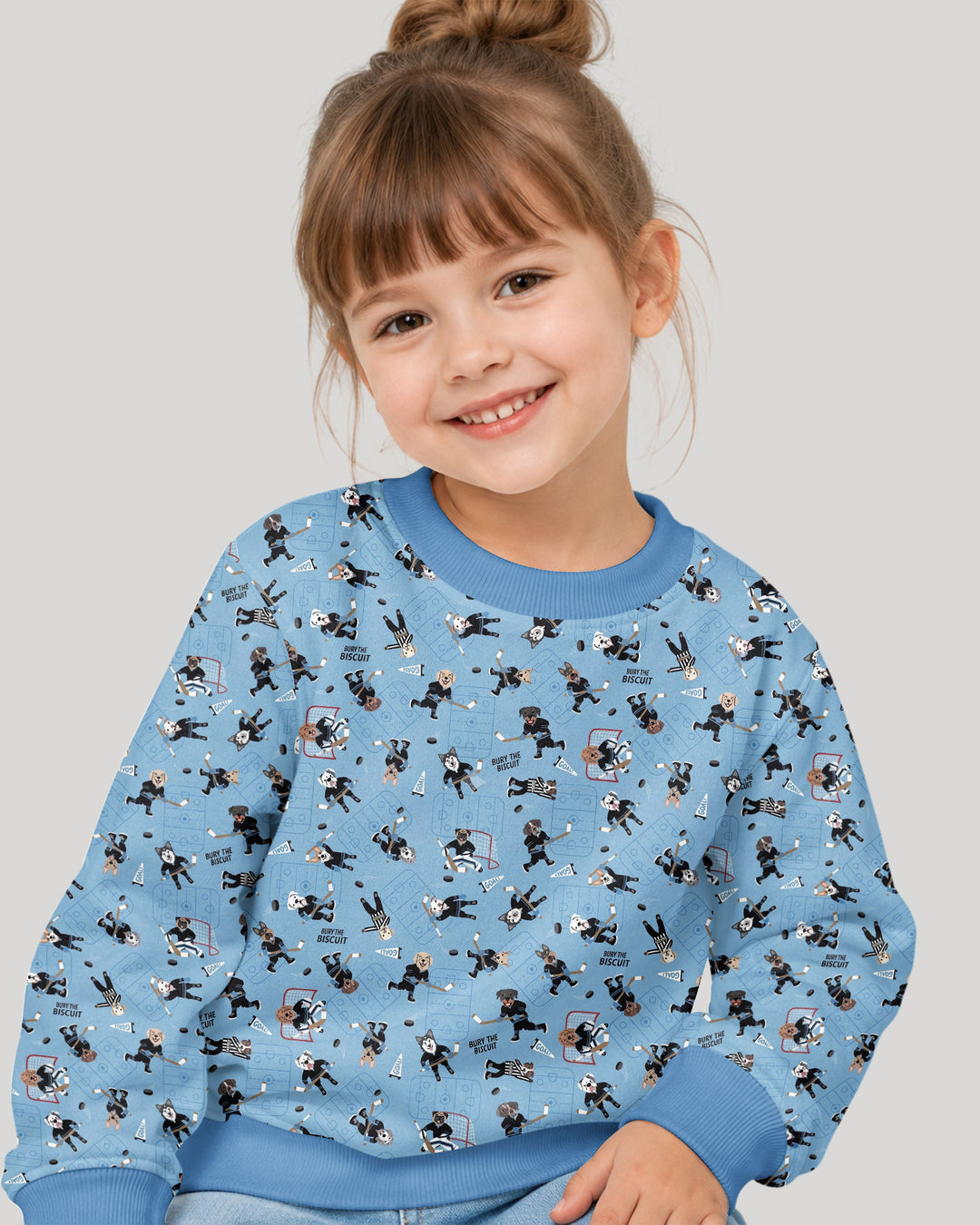 Hockey Dogs - Blue and Black Bamboo Crewneck Sweatshirt