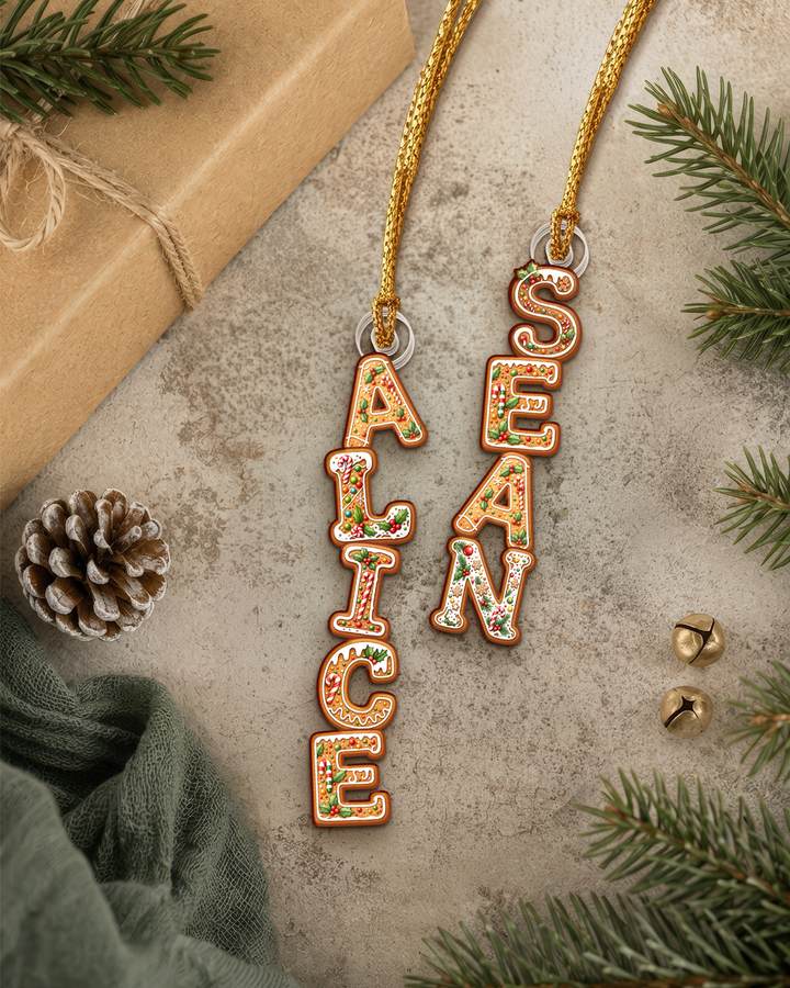 Christmas Gingerbread Letter Acrylic Ornament