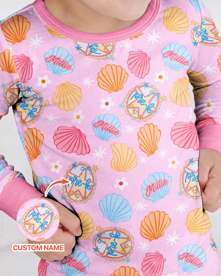 Mermaid Back To School Bamboo Two Piece Long Sleeve Pajama Set