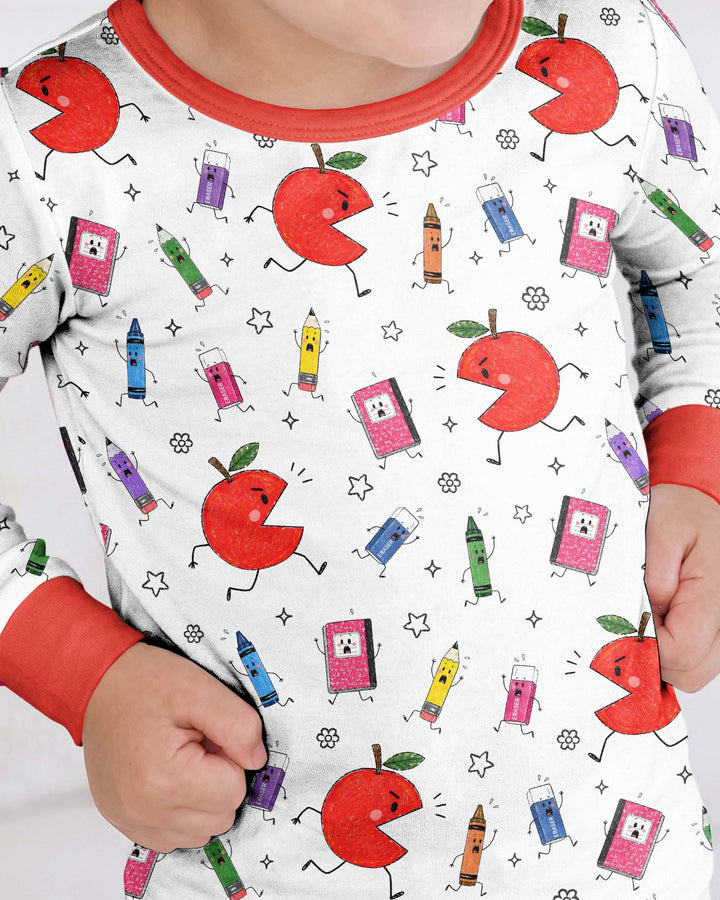 Back To School Chasing Bamboo Two Piece Long Sleeve Pajama Set