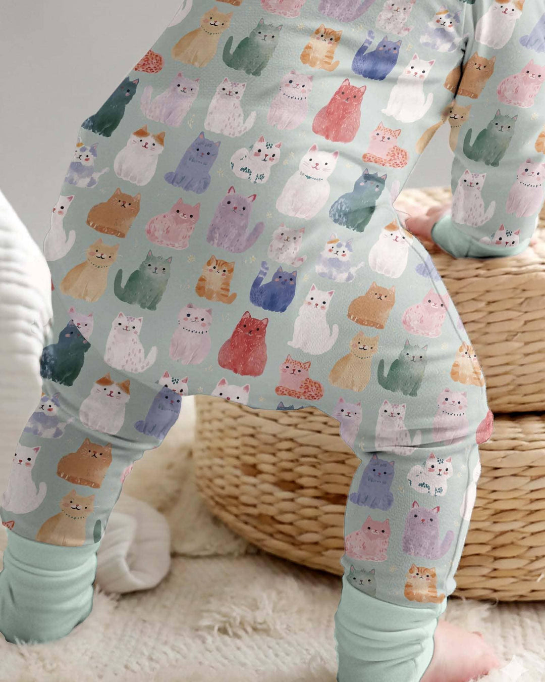 Enchanted Happy Kitty Family Matching Bamboo Convertible Zippy
