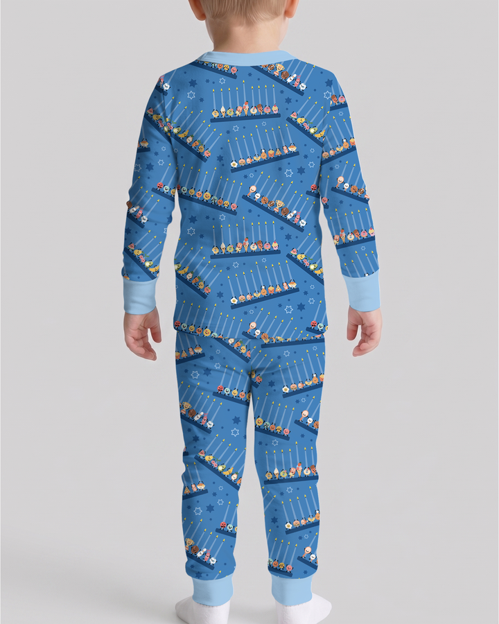 Hanukkah Cozy Night Bamboo Two Piece Long Sleeve Pajama Set