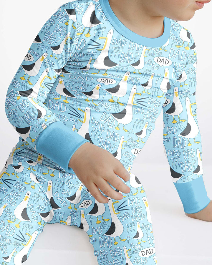 Funny Seagull DAD Bamboo Two Piece Long Sleeve Pajama Set