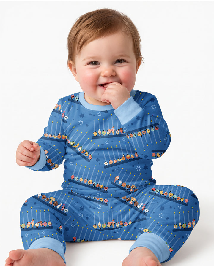 Hanukkah Cozy Night Bamboo Two Piece Long Sleeve Pajama Set