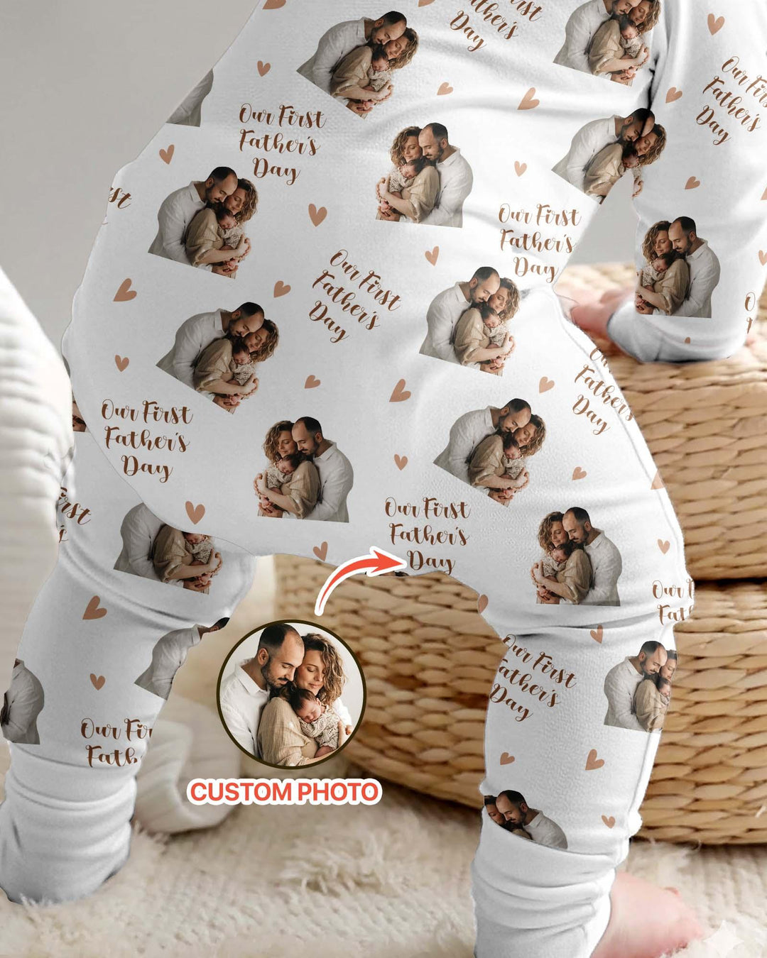 Custom Photo Our First as Parents Bamboo Convertible Zippy