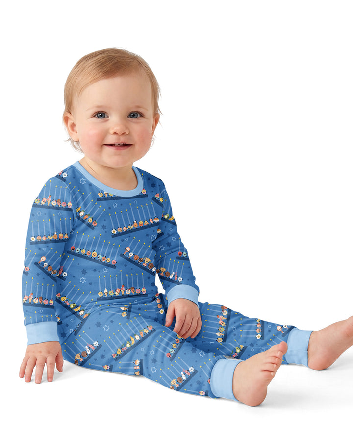 Hanukkah Cozy Night Bamboo Two Piece Long Sleeve Pajama Set