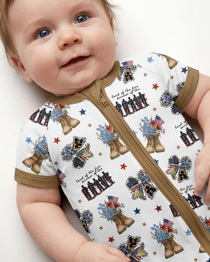 Honor the Brave Family Matching Bamboo Shorty Zippy