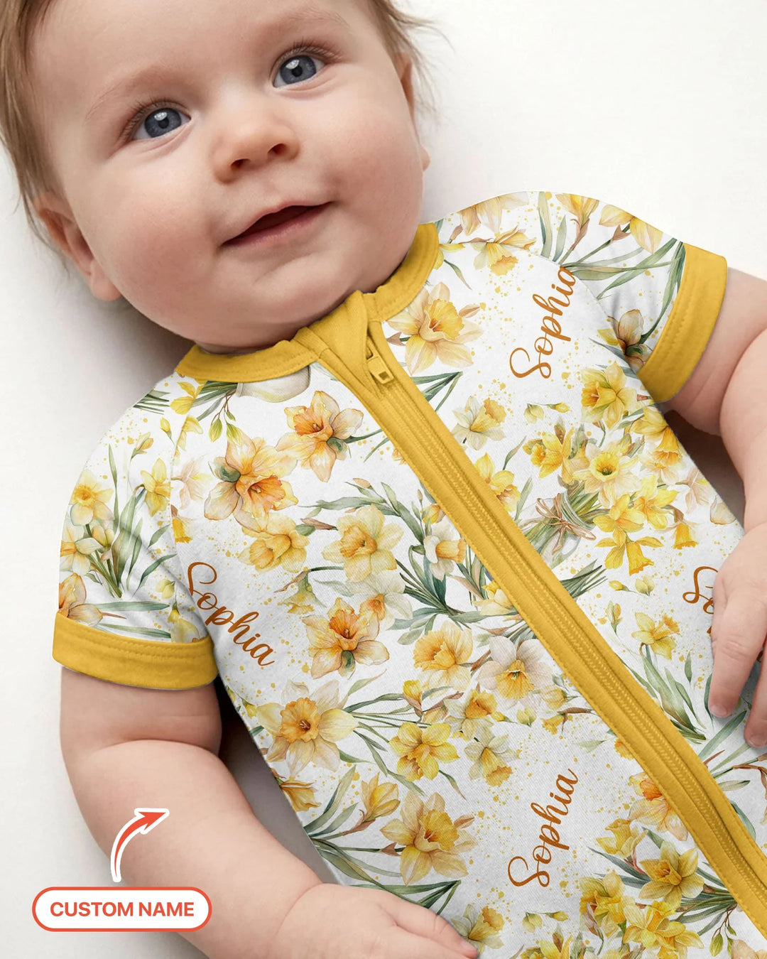Custom Name Birth Month Flowers Bamboo Shorty Zippy