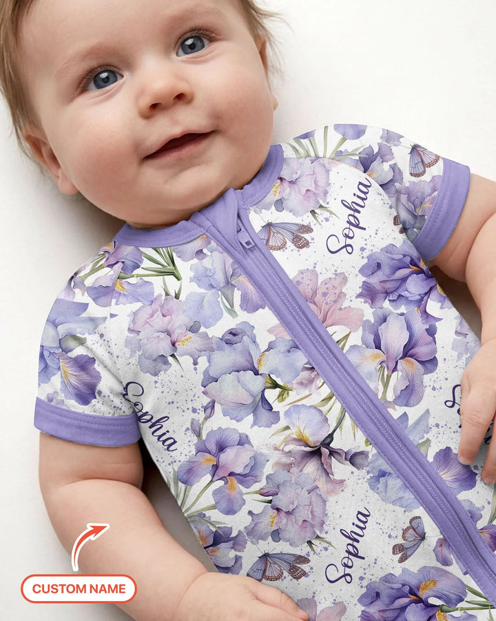 Custom Name Birth Month Flowers Bamboo Shorty Zippy