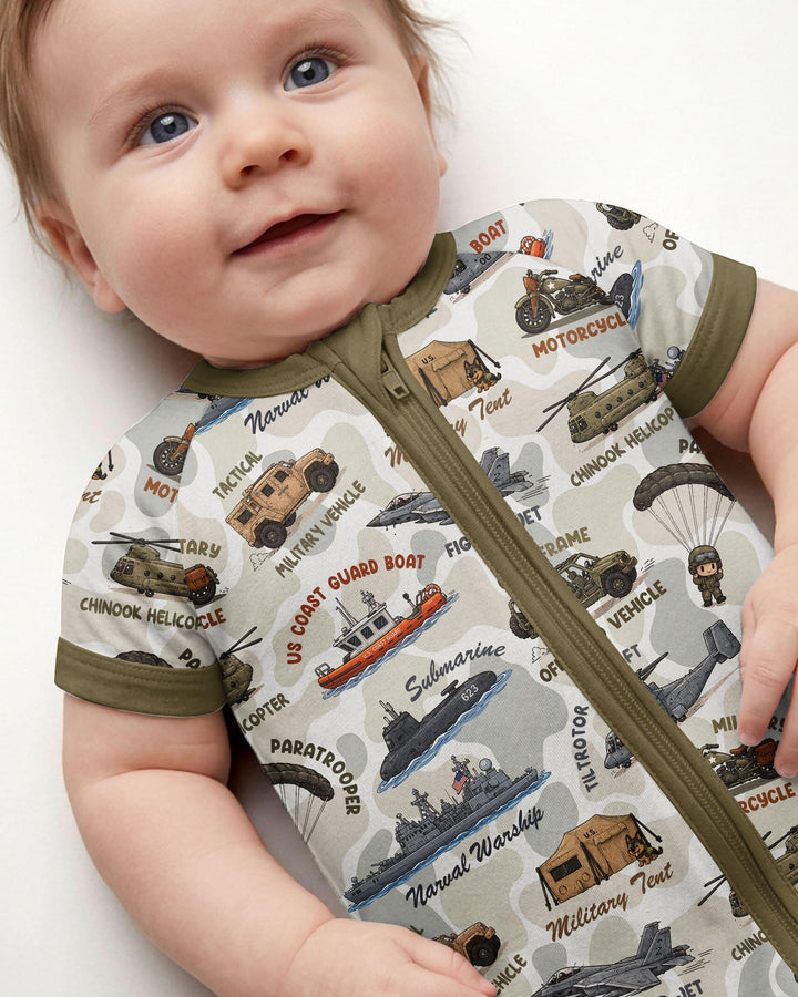 Little Hero Military Family Matching Bamboo Shorty Zippy