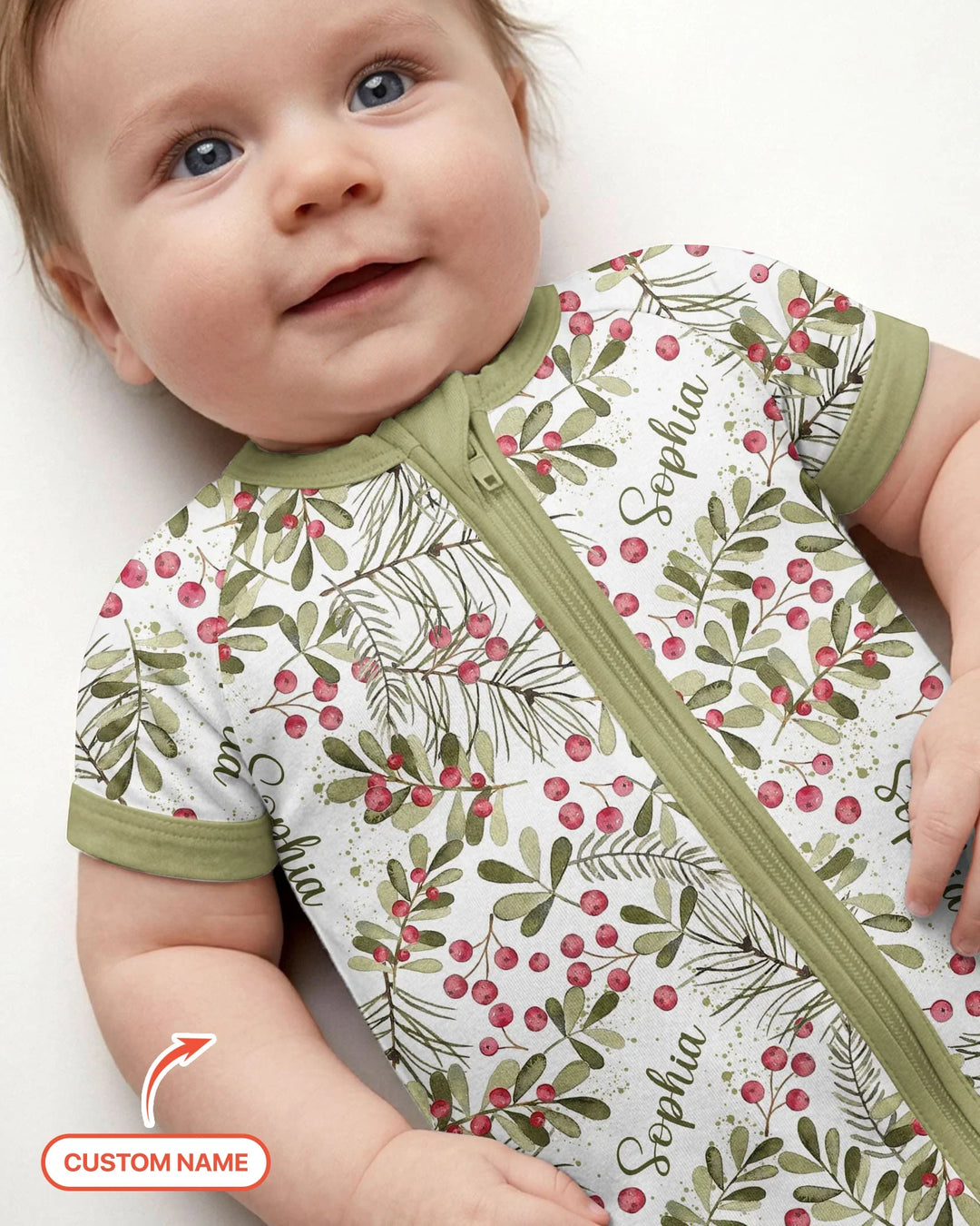 Custom Name Birth Month Flowers Bamboo Shorty Zippy