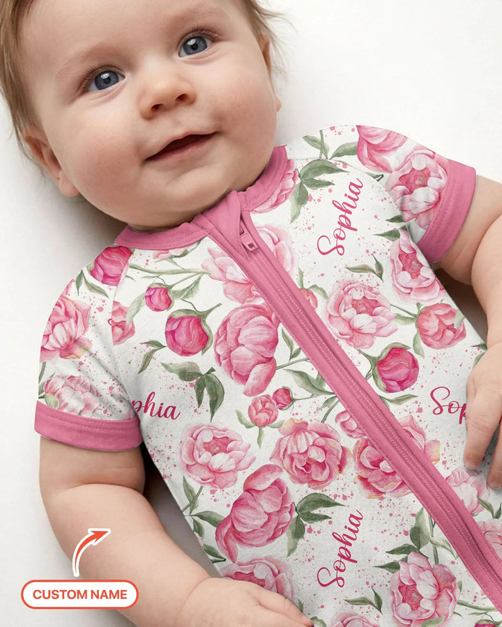 Custom Name Birth Month Flowers Bamboo Shorty Zippy