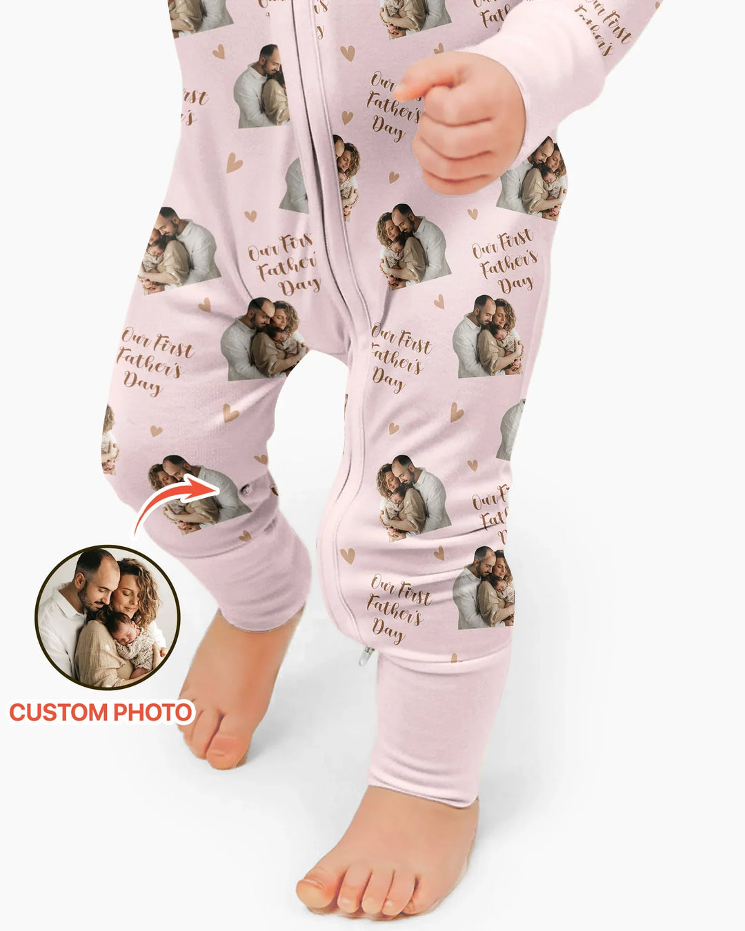Custom Photo Our First as Parents Bamboo Convertible Zippy