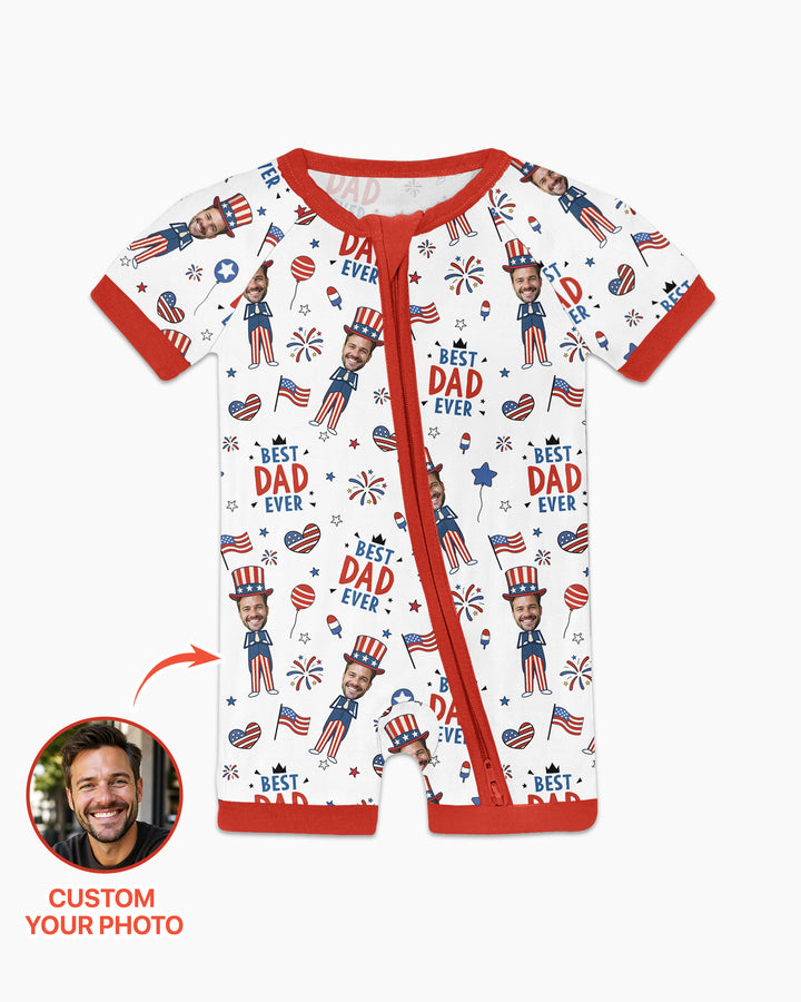 Custom Photo Best Patriotic Family Ever Bamboo Shorty Zippy