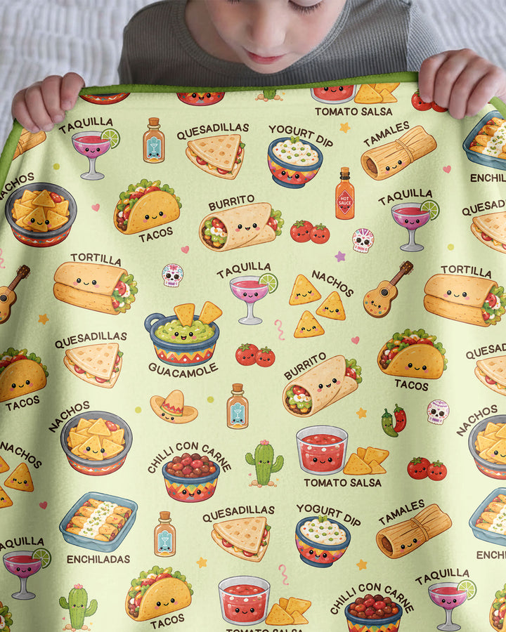 Kawaii Mexican Food Bamboo Blanket