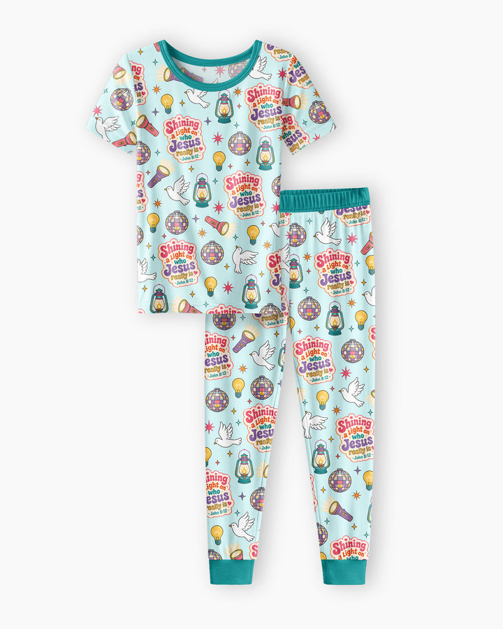 Summer Retro Ice Creams Family Matching Bamboo Two Piece Short Sleeve Pajama Set