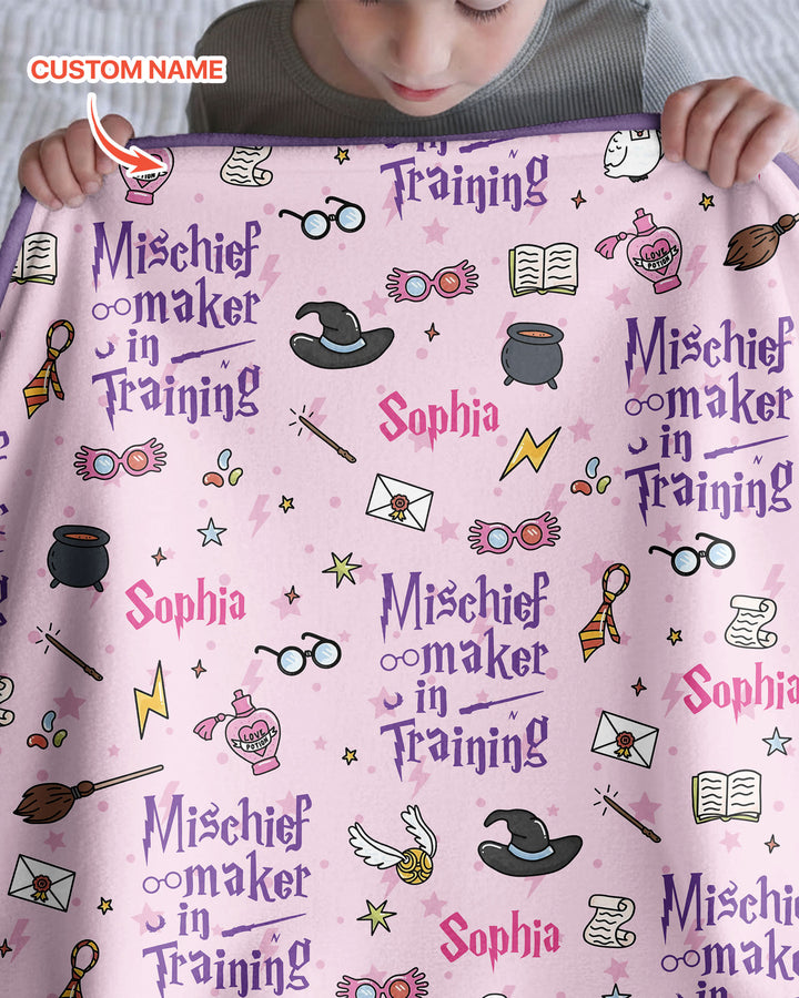 Custom Name Mischief Maker In Training Bamboo Blanket
