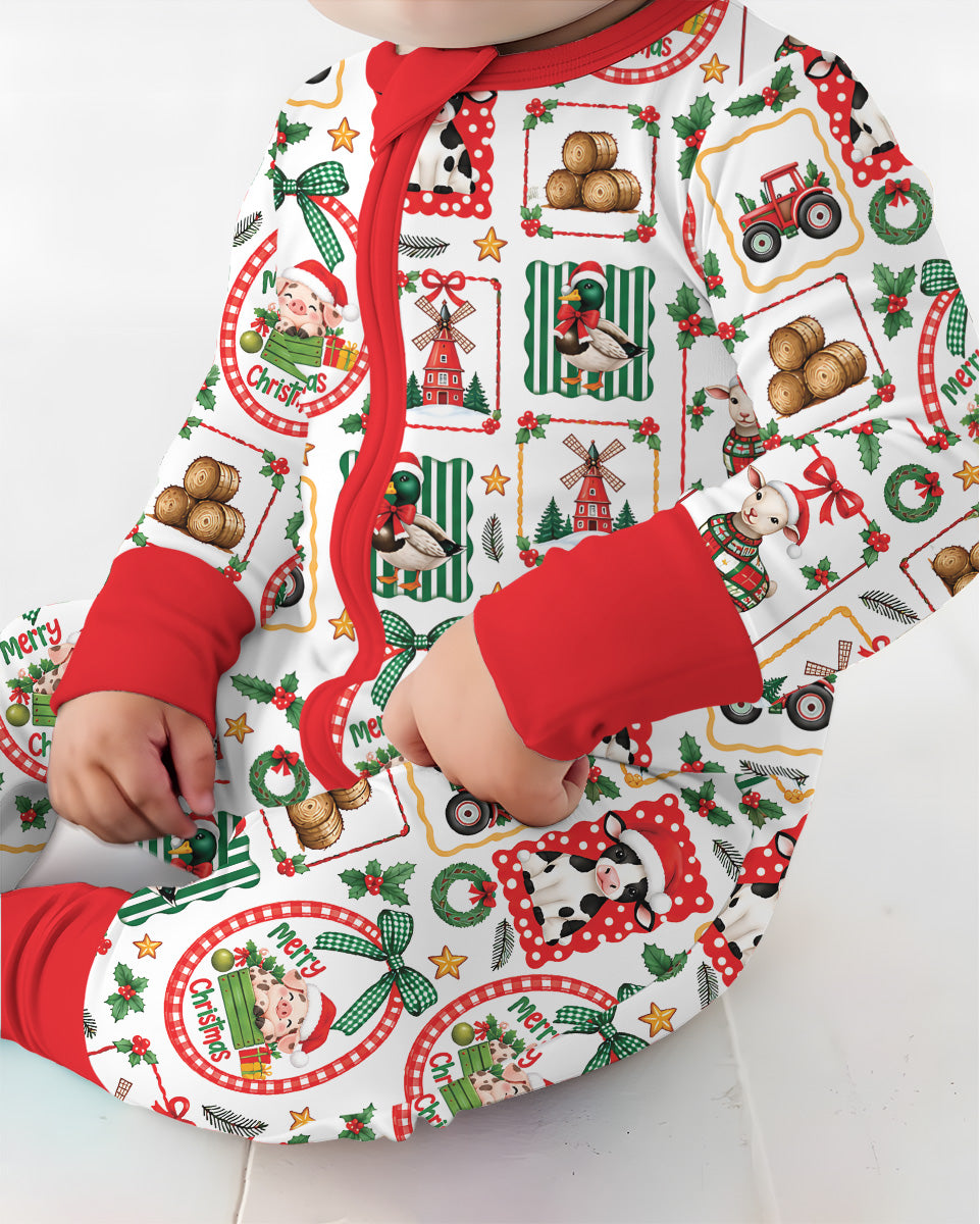 Christmas Farm Animals Bamboo Convertible Zippy