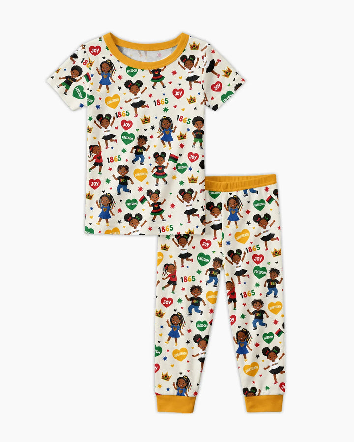 Celebrate Juneteenth Freedom Bamboo Two Piece Short Sleeve Pajama Set