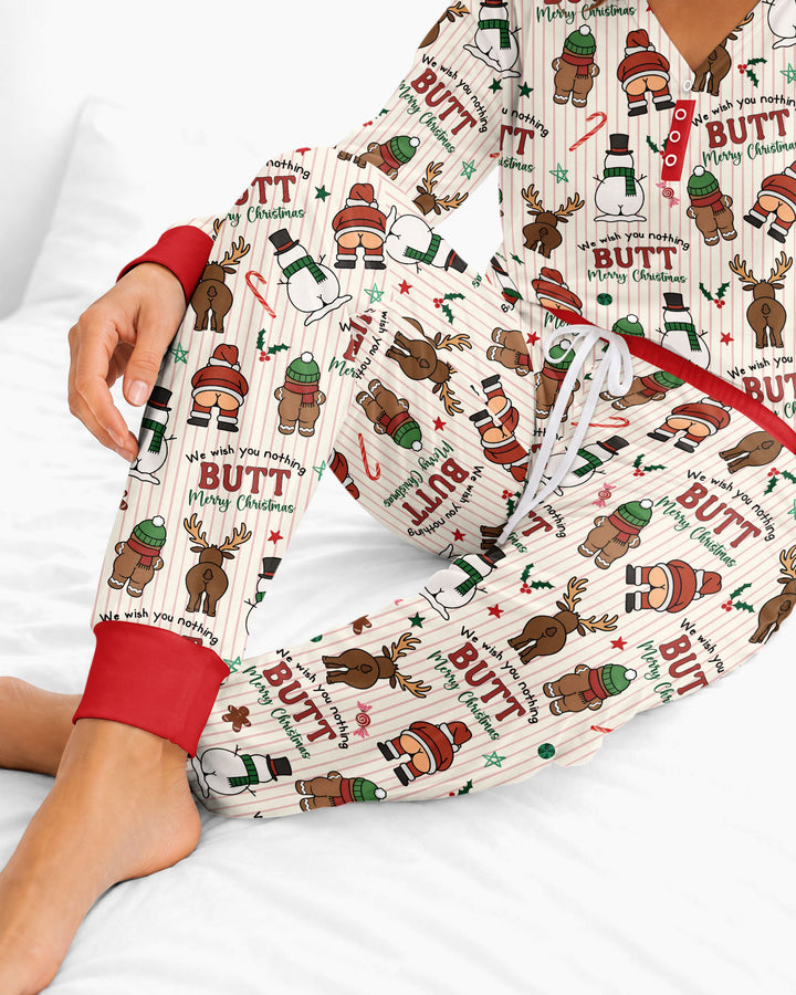 We Wish You Nothing Butt Merry Bamboo Women Pajama Set