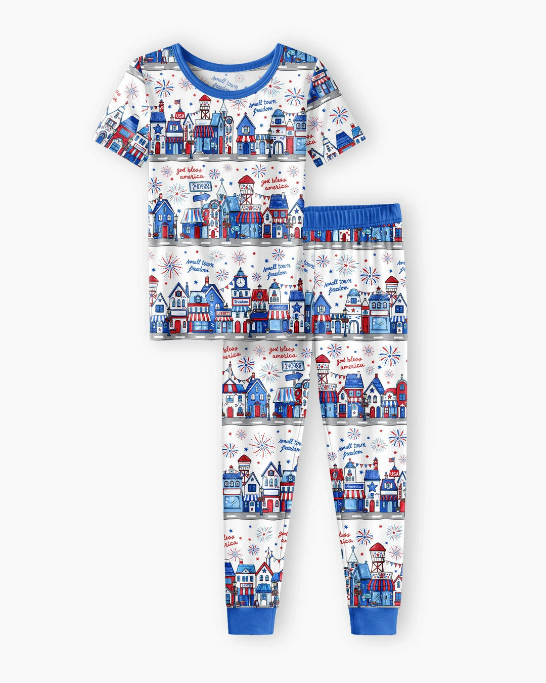 Small Town Freedom USA Bamboo Two Piece Short Sleeve Pajama Set