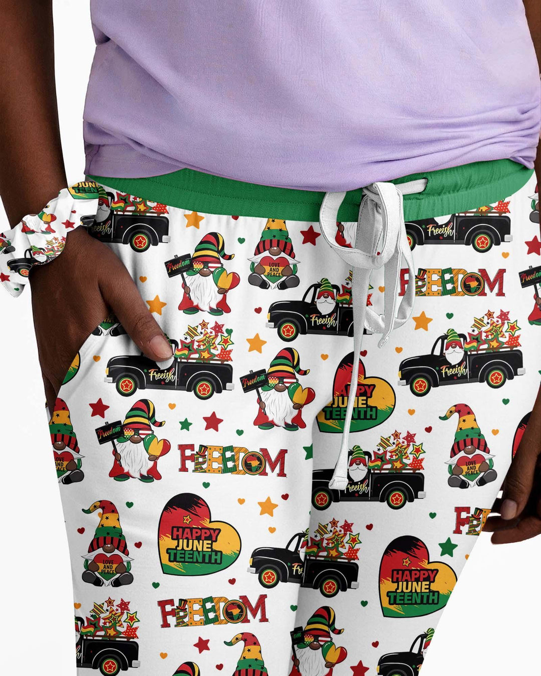 Gnome Happy Juneteenth Bamboo Women Pajama Set