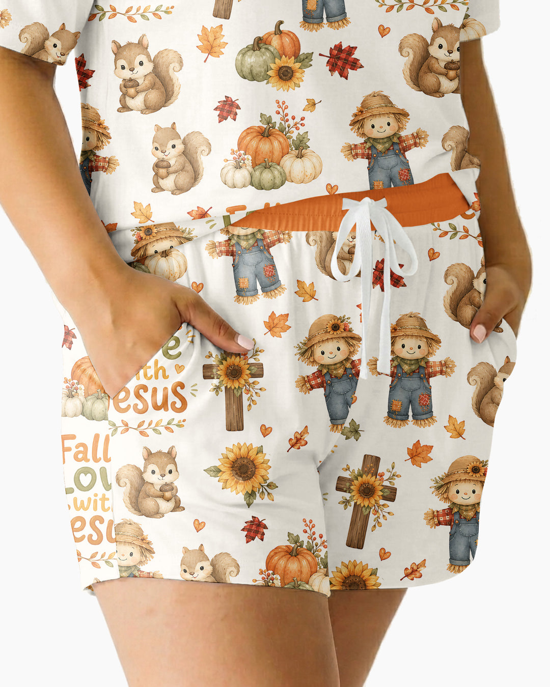 Fall For Jesus Bamboo Women Short Sleeve Short Pajama Set