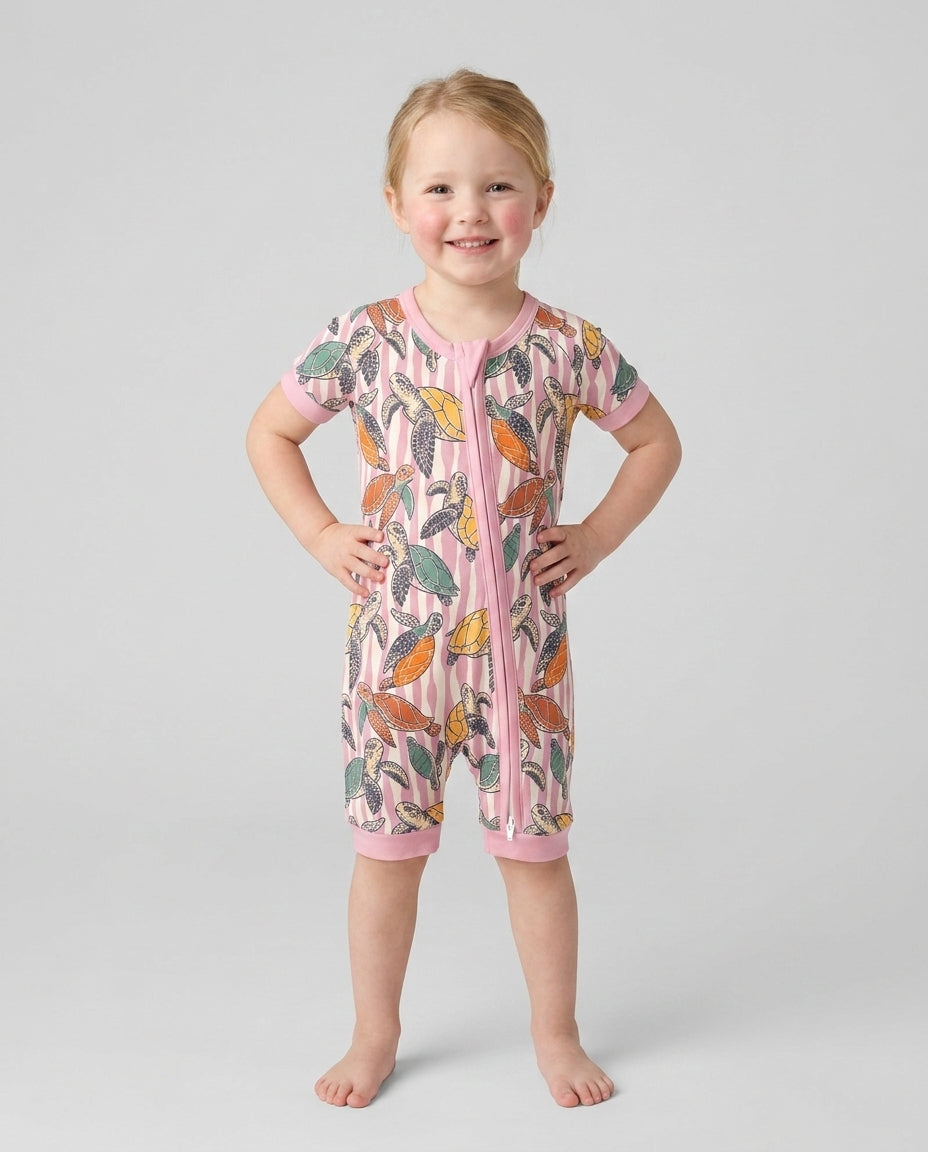 Turtle Bay Family Matching Bamboo Shorty Zippy