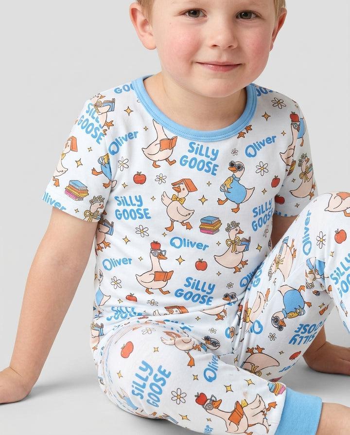 CUSTOM Template Bamboo Two Piece Short Sleeve Pyjamas Set