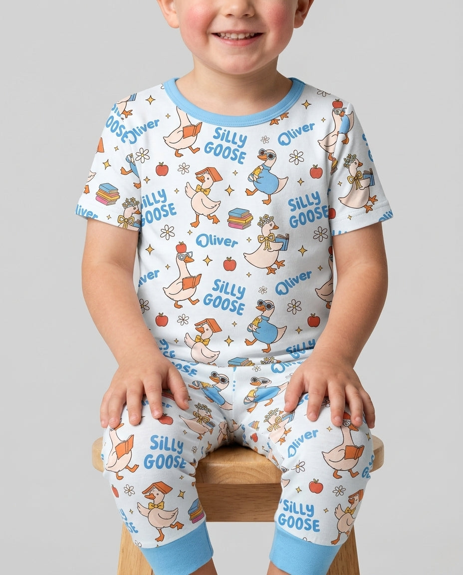 CUSTOM Template Bamboo Two Piece Short Sleeve Pyjamas Set