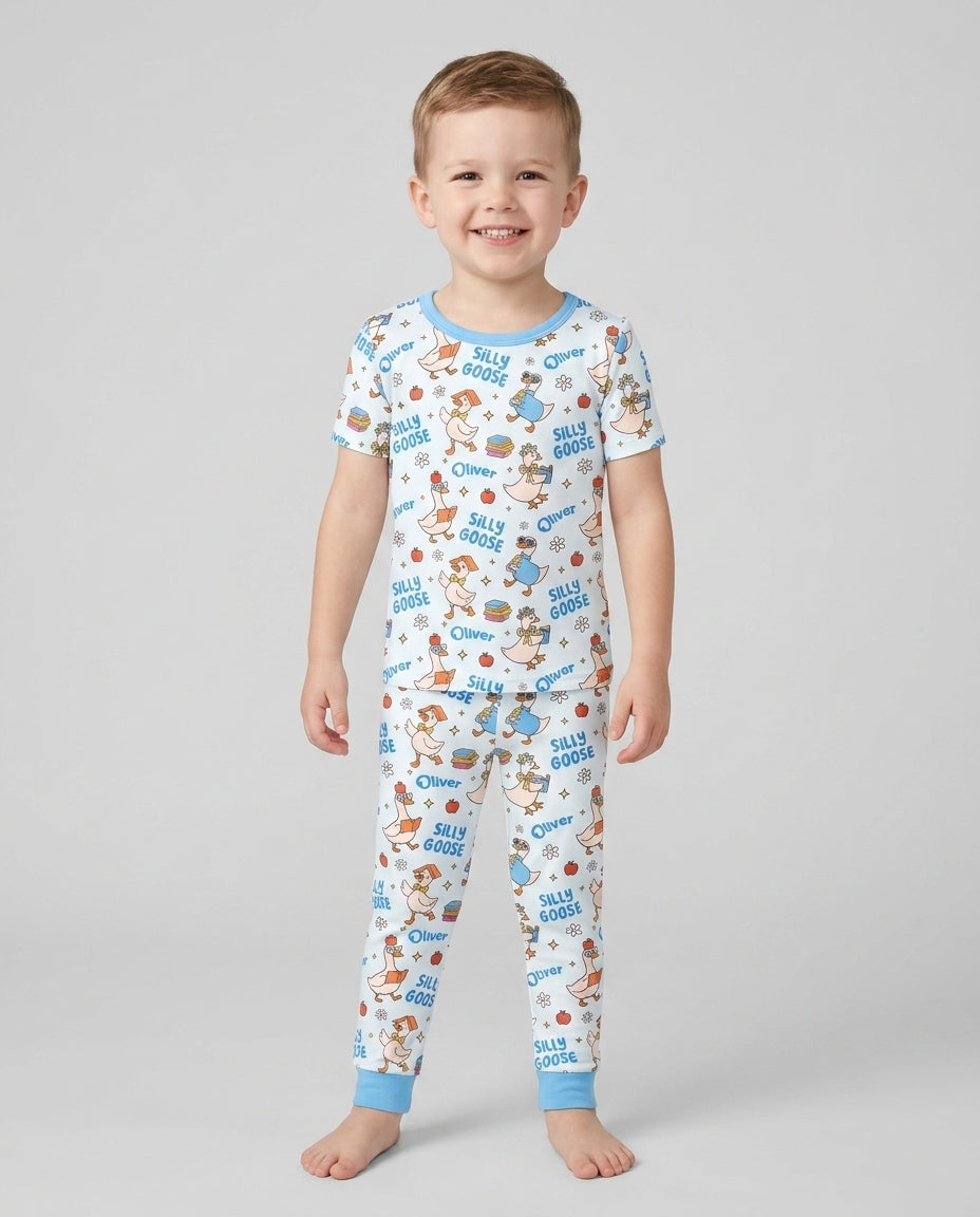 CUSTOM Template Bamboo Two Piece Short Sleeve Pyjamas Set
