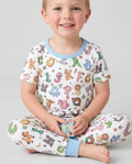 Animals Alphabet Bamboo Two Piece Short Sleeve Pajama Set