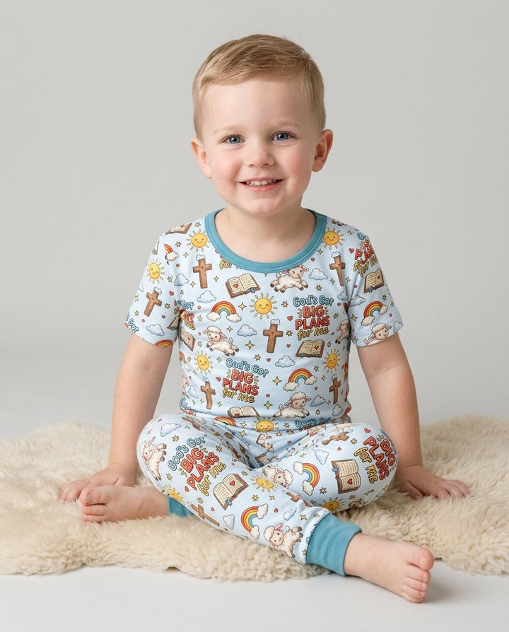 God's Got Big Plans For Me Bamboo Two Piece Short Sleeve Pajama Set