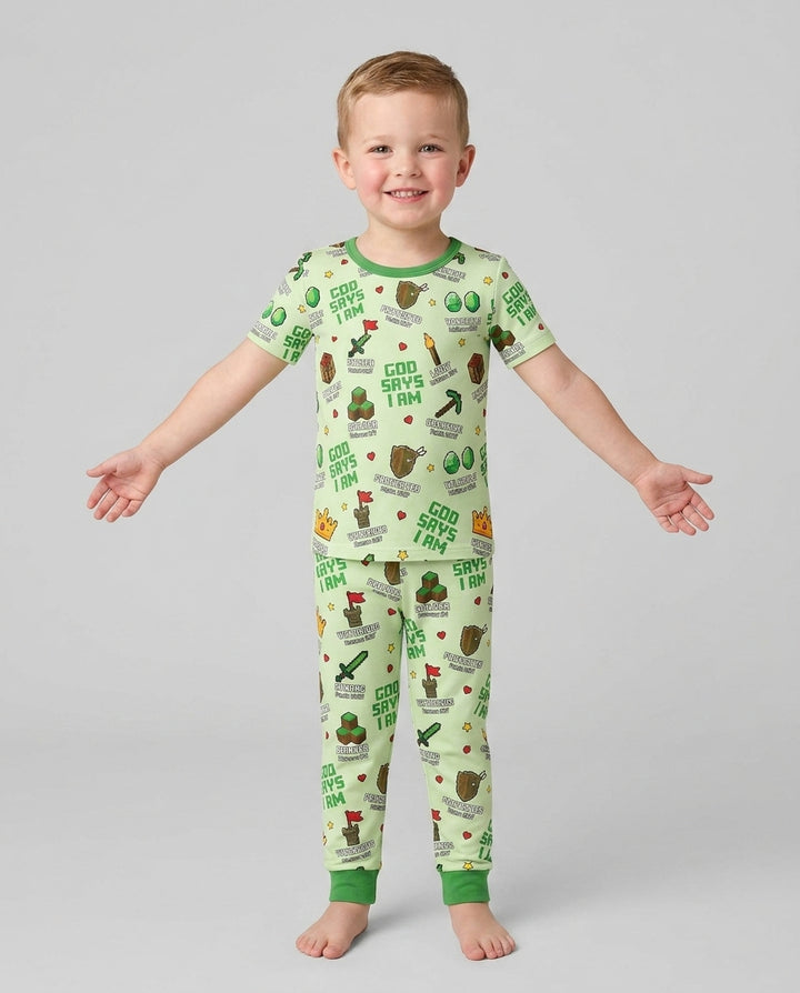 Christian Gamer Bamboo Two Piece Short Sleeve Pajama Set