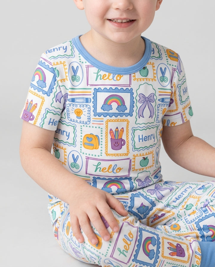 CUSTOM Template Bamboo Two Piece Short Sleeve Pyjamas Set
