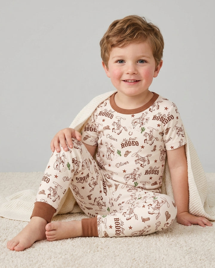 CUSTOM Template Bamboo Two Piece Short Sleeve Pyjamas Set