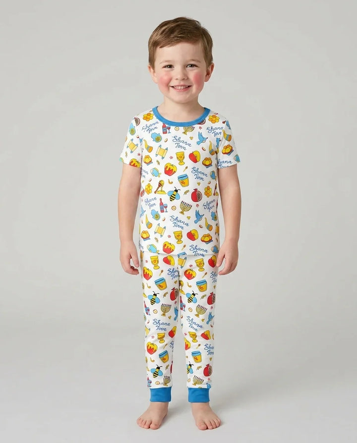 Shanah Tovah U'Metukah Bamboo Two Piece Short Sleeve Pajama Set