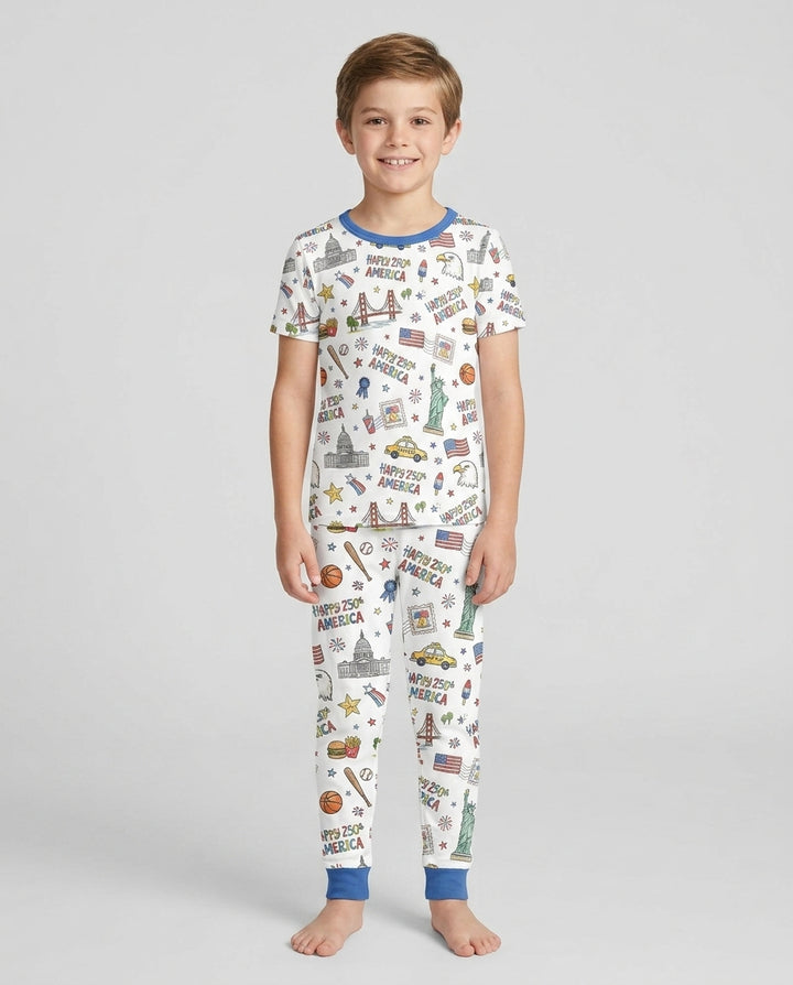 America 250 Celebration Bamboo Two Piece Short Sleeve Pajama Set
