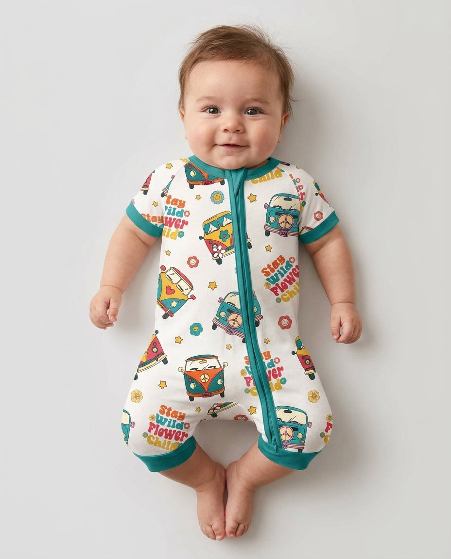 Stay Wild Flower Child Bamboo Shorty Zippy