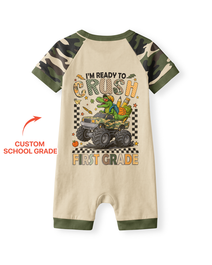 Back To School Monster Truck Dino Bamboo Shorty Zippy
