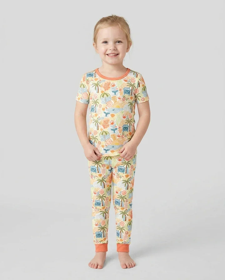 Beachy Boho Bamboo Two Piece Short Sleeve Pajama Set